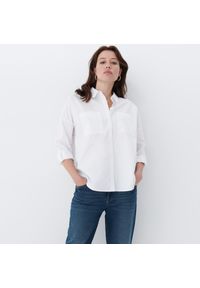 Mohito - Bawełniana koszula oversize - Biały. Kolor: biały. Materiał: bawełna #1