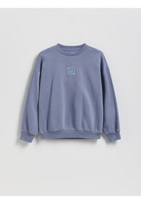 Reserved - Bawełniana bluza oversize - niebieski. Kolor: niebieski. Materiał: bawełna #1