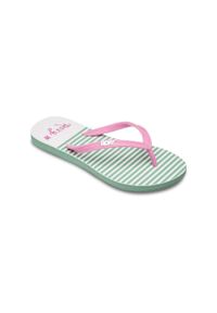 Roxy - Sandały dla Dziewczynki RG VIVA STAMP II Różowy. Kolor: różowy. Materiał: guma, syntetyk. Wzór: paski. Styl: sportowy