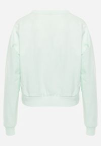Renee - Miętowa Bluza z Bawełną ze Ściągaczami przy Rękawach i w Pasie Alberia. Kolor: miętowy. Materiał: bawełna #5