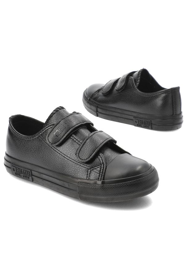 Big-Star - Czarne Trampki Big Star Buty Na Rzepy. Okazja: na co dzień, na spacer, na uczelnię. Zapięcie: rzepy. Kolor: czarny. Materiał: materiał, guma. Styl: klasyczny, casual, elegancki