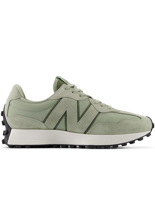 Buty unisex New Balance U327SWC – zielone. Okazja: na co dzień. Kolor: zielony. Materiał: materiał, skóra, guma. Szerokość cholewki: normalna