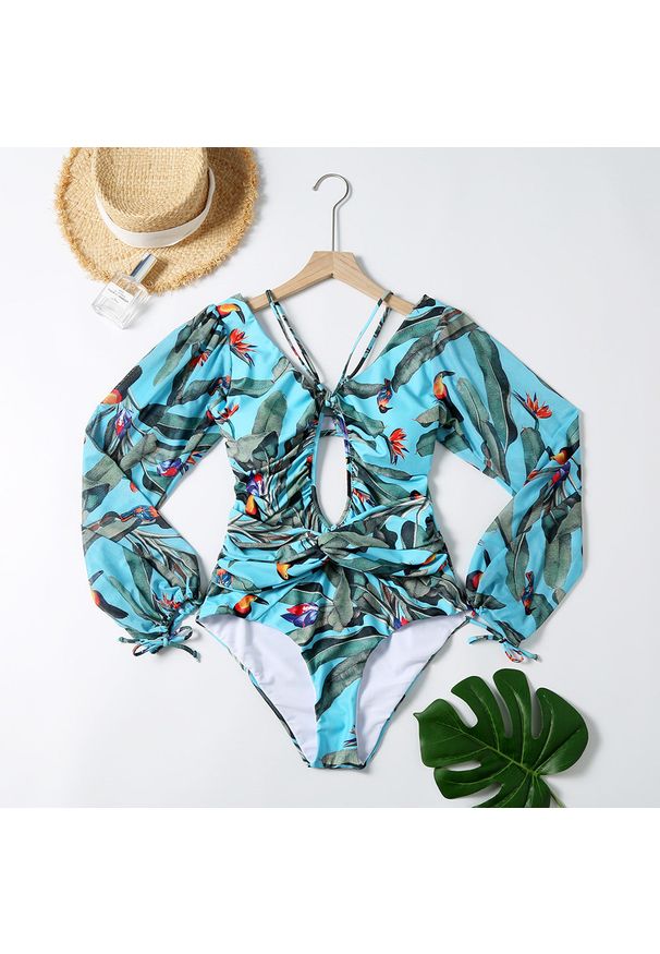 Intica - Strój kąpielowy z długim rękawem UV ochrona szybkoschnący Zwaanhilde. Kolor: wielokolorowy. Materiał: materiał. Długość: długie