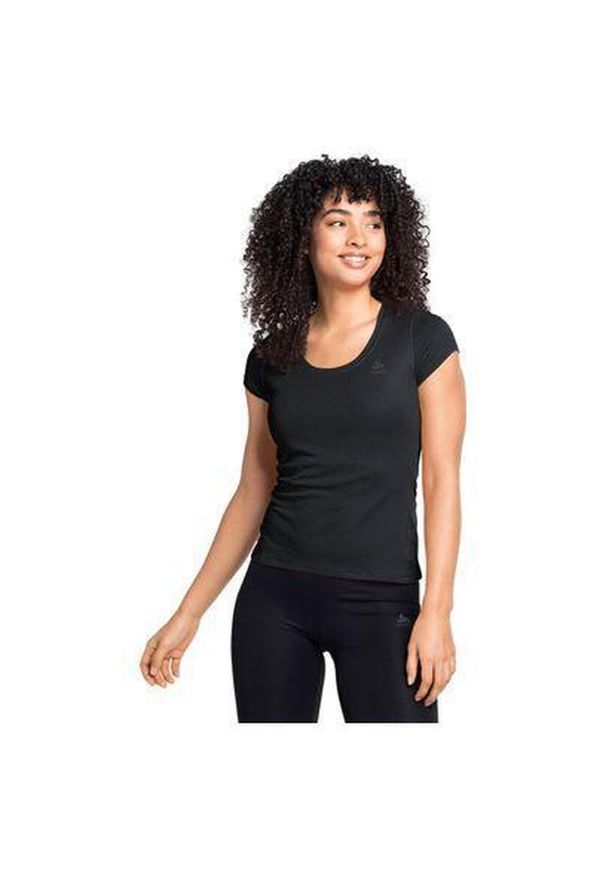 Koszulka damska Odlo BL TOP crew neck s/s ACTIVE F-DRY LIGHT. Kolor: czarny, szary, wielokolorowy