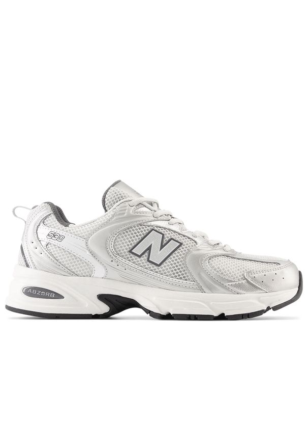 Buty New Balance MR530LG - srebrne. Kolor: srebrny. Materiał: syntetyk, materiał. Szerokość cholewki: normalna. Sezon: lato