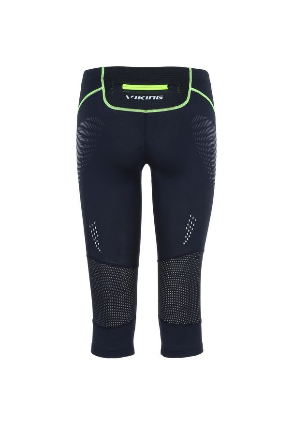Spodnie damskie legginsy 3/4 Viking Ingrid Capri. Kolor: wielokolorowy, niebieski, żółty, czarny. Sport: bieganie