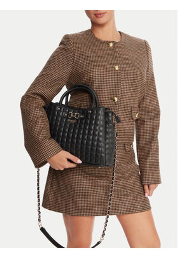 Guess Torebka Nadira HWQG84 24060 Czarny. Kolor: czarny. Materiał: skórzane