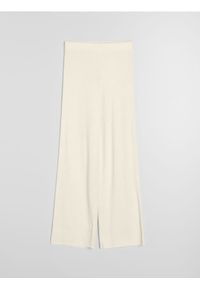 Sinsay - Prążkowane spodnie wide leg - żółty. Kolor: żółty #1