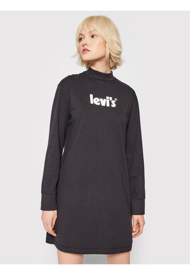 Levi's® Sukienka codzienna A1773-0001 Czarny Regular Fit. Okazja: na co dzień. Kolor: czarny. Materiał: bawełna. Typ sukienki: proste. Styl: casual