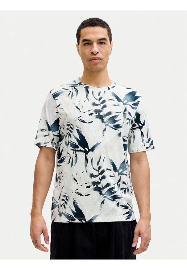 Jack & Jones T-Shirt Honolulu 12288089 Biały Regular Fit. Kolor: biały. Materiał: bawełna