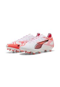 Puma - Buty piłkarskie ULTRA 5 PRO FG/AG PUMA White Black Glowing Red. Kolor: czerwony, biały, wielokolorowy, czarny. Sport: piłka nożna