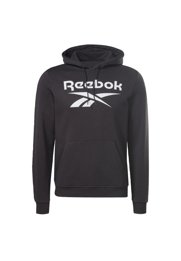 Reebok - Bluza dresowa męska REEBOK kangurka. Kolor: czarny. Materiał: dresówka. Sport: fitness