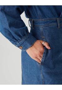 Wrangler - SUKIENKA JEANSOWA WRANGLER PUFF SLEEVE WESTERN MID INDIGO W9P4LLX8E. Materiał: jeans #5