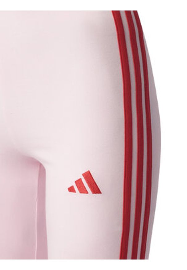 Adidas - adidas Legginsy Essentials 3-Stripes KC5180 Różowy Slim Fit. Kolor: różowy. Materiał: bawełna