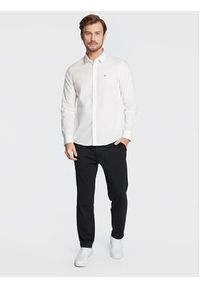 Calvin Klein Koszula K10K110856 Biały Slim Fit. Kolor: biały. Materiał: bawełna