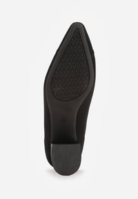 Born2be - Czarne Czółenka VICES ze Sportowej Tkaniny na Słupku Waesbella. Nosek buta: otwarty. Kolor: czarny. Materiał: tkanina. Obcas: na słupku. Styl: sportowy. Wysokość obcasa: średni #4