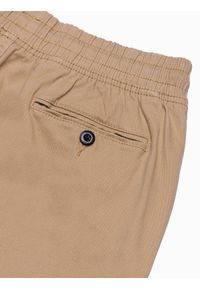 Ombre Clothing - Spodnie męskie joggery P885 - camel - XXL. Materiał: bawełna, elastan. Styl: klasyczny #3