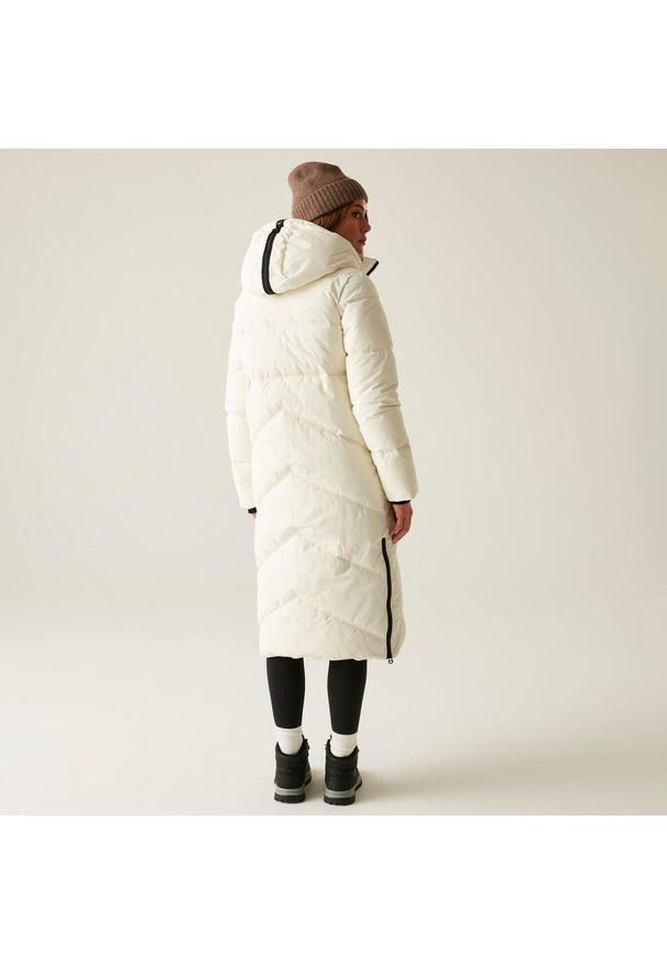 Regatta - Płaszcz damski zimowy ocieplany Ujeane. Kolor: biały. Materiał: puch, syntetyk. Sezon: zima. Sport: turystyka piesza