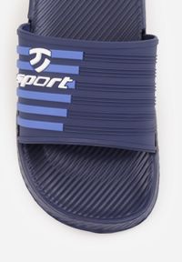 Born2be - Granatowe Klapki Sportowe z Piankowego Materiału Thesedice. Okazja: na co dzień. Kolor: niebieski. Materiał: materiał. Sezon: lato. Styl: sportowy #6