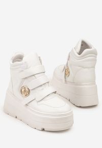 Renee - Białe Botki Sneakersy Vices na Platformie w Stylu Y2K Gelira. Okazja: na co dzień. Zapięcie: rzepy. Kolor: biały. Materiał: jeans. Wzór: aplikacja. Sezon: lato. Obcas: na platformie. Styl: casual #5