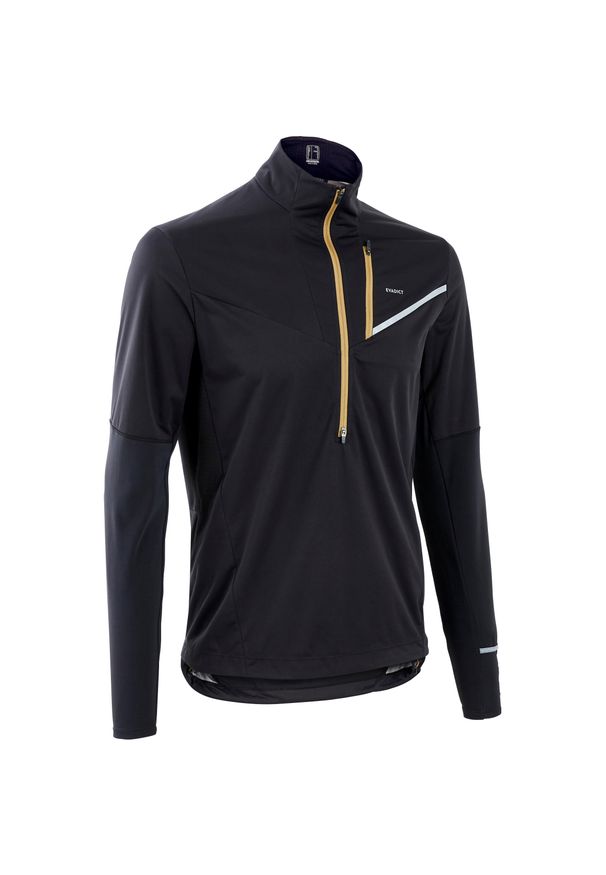EVADICT - Bluza do biegania w terenie męska Evadict softshell. Kolor: czarny. Materiał: poliester, poliamid, materiał, elastan