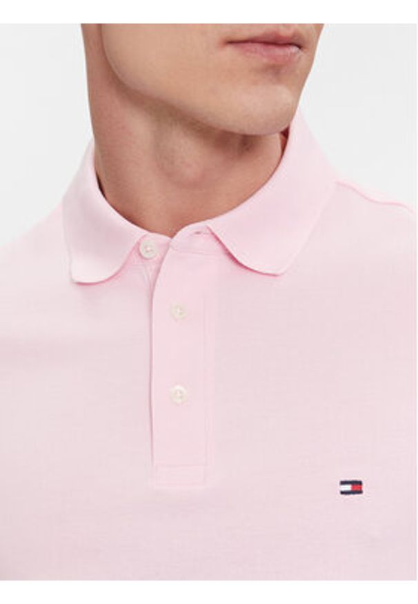 TOMMY HILFIGER - Tommy Hilfiger Polo 1985 MW0MW17771 Różowy Slim Fit. Typ kołnierza: polo. Kolor: różowy. Materiał: bawełna