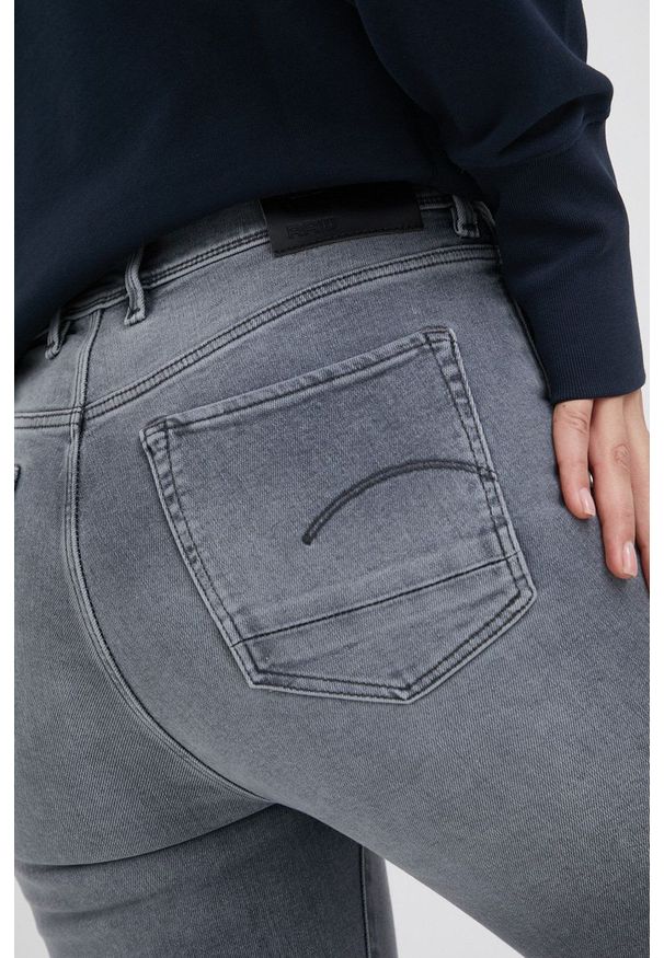 G-Star RAW - G-Star Raw jeansy Kafey damskie high waist. Stan: podwyższony. Kolor: szary