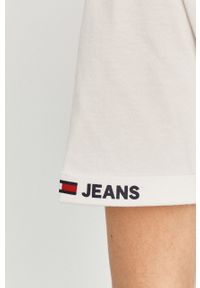 Tommy Jeans - T-shirt. Okazja: na co dzień. Kolor: biały. Wzór: nadruk. Styl: casual