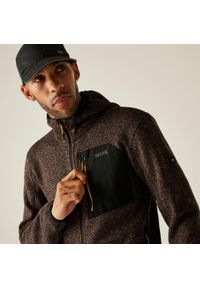 Regatta - Polar męski rozsuwany z kapturem Newhill. Typ kołnierza: kaptur. Kolor: brązowy. Materiał: polar. Wzór: melanż, aplikacja. Styl: sportowy #1
