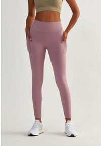 BESHAPED - Legginsy fitness damskie Beshaped Lift Me Up z kieszeniami. Kolor: czerwony, wielokolorowy, różowy. Materiał: nylon. Sport: fitness