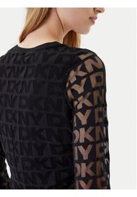 DKNY Bluzka P53HFWMF Czarny Regular Fit. Kolor: czarny. Materiał: syntetyk #4