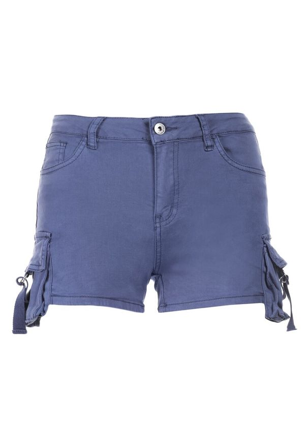 Born2be - Niebieskie Szorty Vivialori. Okazja: na co dzień. Stan: podwyższony. Kolor: niebieski. Materiał: jeans. Długość: długie. Styl: sportowy, casual