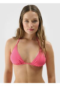 4f - 4F Góra od bikini damska - fuksja XL. Kolor: różowy. Materiał: materiał, włókno, syntetyk, elastan. Wzór: jednolity