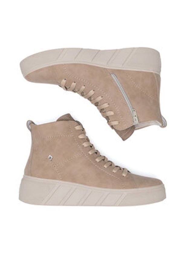 Rieker Revolution Lifestyle Botki W0561-20 Beżowy. Kolor: beżowy. Materiał: skóra