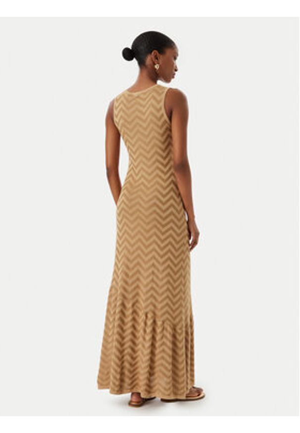 LOLA CASADEMUNT Sukienka dzianinowa MS2616040 Beżowy Slim Fit. Kolor: beżowy. Materiał: wiskoza