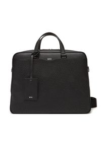 BOSS Torba na laptopa 50542235 Czarny. Kolor: czarny. Materiał: skóra