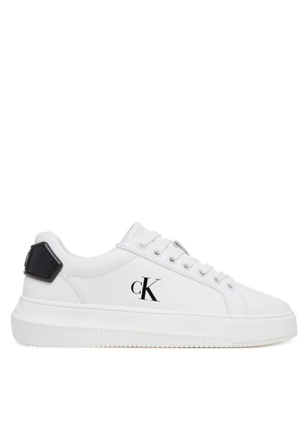 Calvin Klein Jeans Sneakersy Chunky Cupsole Ru Patch Lth Wn YW0YW01846 Biały. Kolor: biały. Materiał: skóra