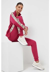Guess bluza damska kolor różowy z aplikacją. Okazja: na co dzień. Kolor: różowy. Wzór: aplikacja. Styl: casual #5