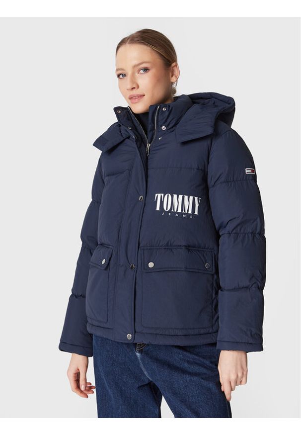 Tommy Jeans Kurtka puchowa A-Line Fashion DW0DW14307 Granatowy Oversize. Kolor: niebieski. Materiał: puch, syntetyk