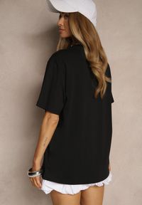 Renee - Czarna Bawełniana Koszulka z Nadrukiem Savileine. Okazja: na co dzień. Kolor: czarny. Materiał: bawełna. Wzór: nadruk. Styl: klasyczny, elegancki, casual #4