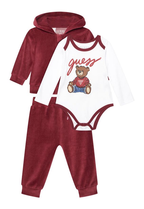 Guess Komplet dresowy H5BW07 KAVN4 Bordowy Regular Fit. Kolor: czerwony. Materiał: bawełna