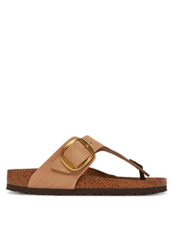 Birkenstock Japonki Gizeh Big Buckle LENB 1024007 Różowy. Kolor: różowy. Materiał: nubuk, skóra