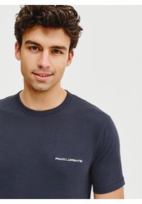 Pako Lorente - PAKO LORENTE – Granatowy t-shirt męski. Kolor: niebieski, biały, czarny. Materiał: bawełna #6