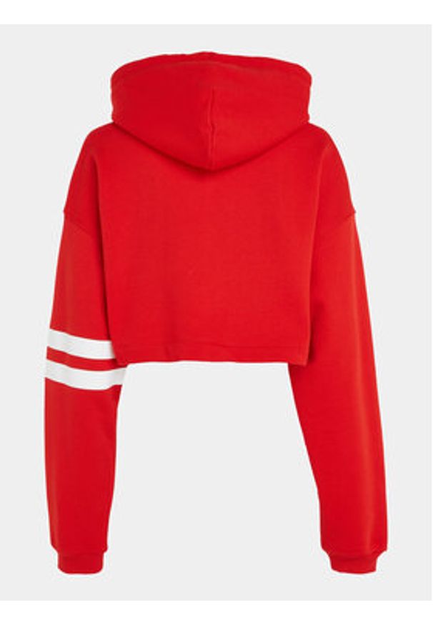 Tommy Jeans Bluza Letterman Flag DW0DW16122 Czerwony Relaxed Fit. Kolor: czerwony. Materiał: bawełna