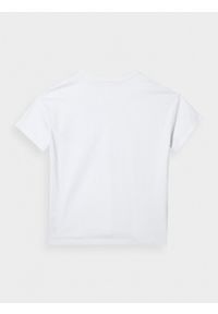 outhorn - T-shirt z nadrukiem damski - biały. Okazja: na co dzień. Kolor: biały. Materiał: bawełna, dzianina. Wzór: nadruk. Styl: casual #3