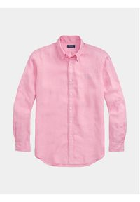 Polo Ralph Lauren Koszula 710829443028 Różowy Slim Fit. Typ kołnierza: polo. Kolor: różowy. Materiał: len #4
