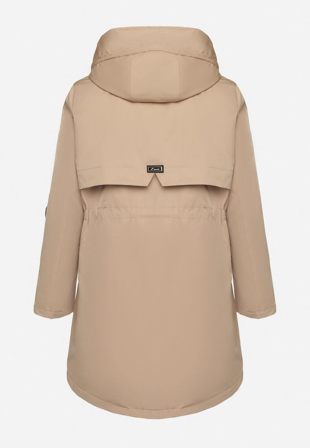 Born2be - Beżowa Kurtka Typu Parka z Kapturem i Podpinanymi Rękawami Falunea. Okazja: na spacer, na co dzień. Typ kołnierza: kaptur. Kolekcja: plus size. Kolor: brązowy. Materiał: jeans. Styl: elegancki, casual, klasyczny, sportowy