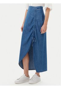 Pepe Jeans Spódnica jeansowa PL901218 Niebieski Slim Fit. Kolor: niebieski. Materiał: bawełna