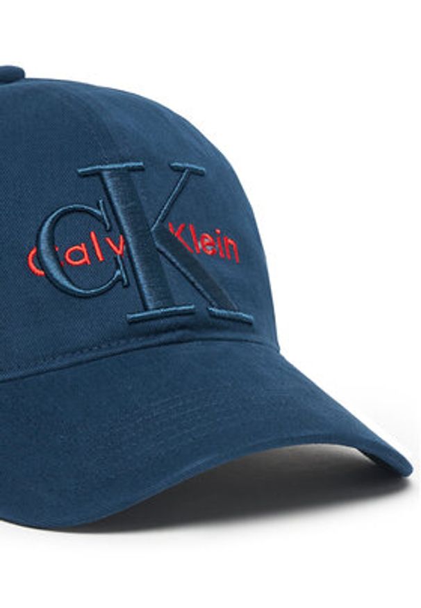Calvin Klein Czapka z daszkiem Large Monologo LV04D5039G Granatowy. Kolor: niebieski. Materiał: bawełna