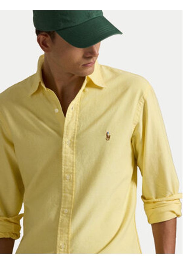 Polo Ralph Lauren Koszula 710795462004 Żółty Custom Fit. Typ kołnierza: polo. Kolor: żółty. Materiał: bawełna